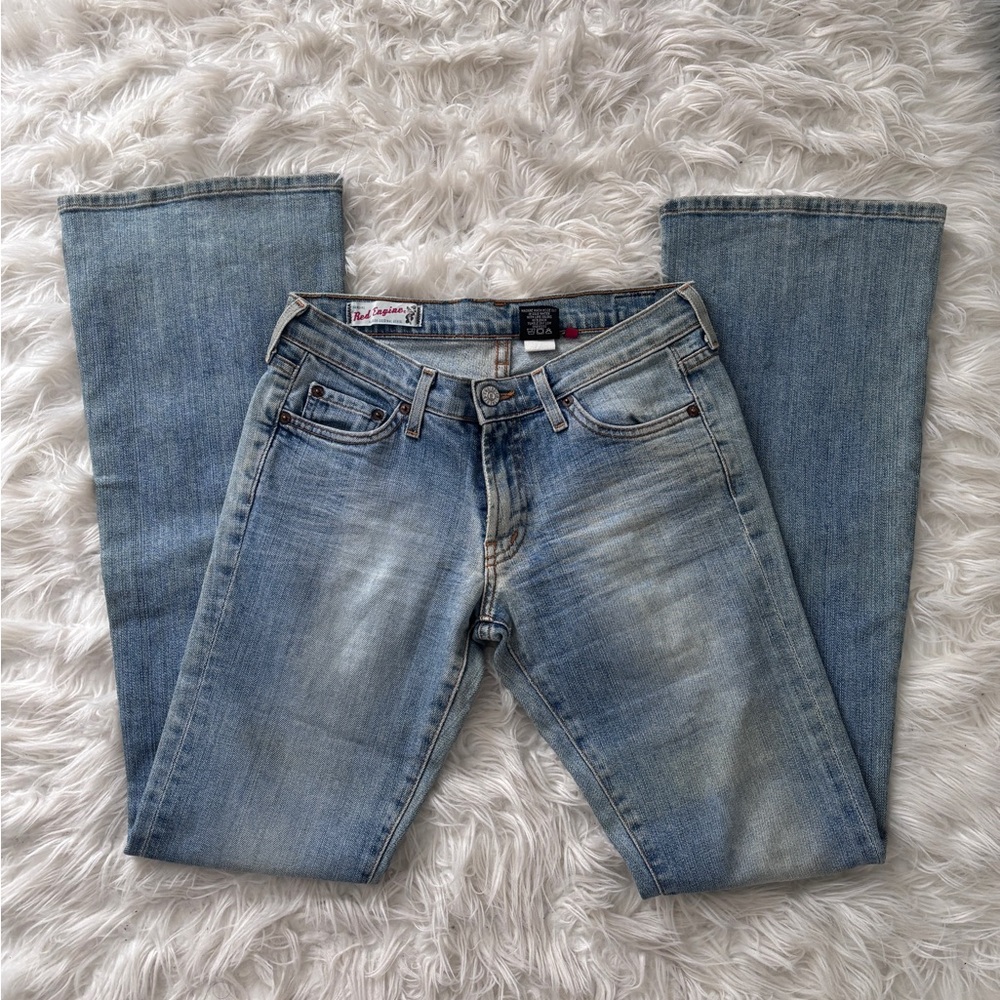 Red Engine Light Wash Bootcut low-rise Jeans